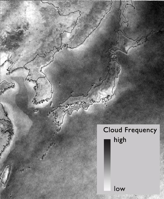 Japan cloud ratio map